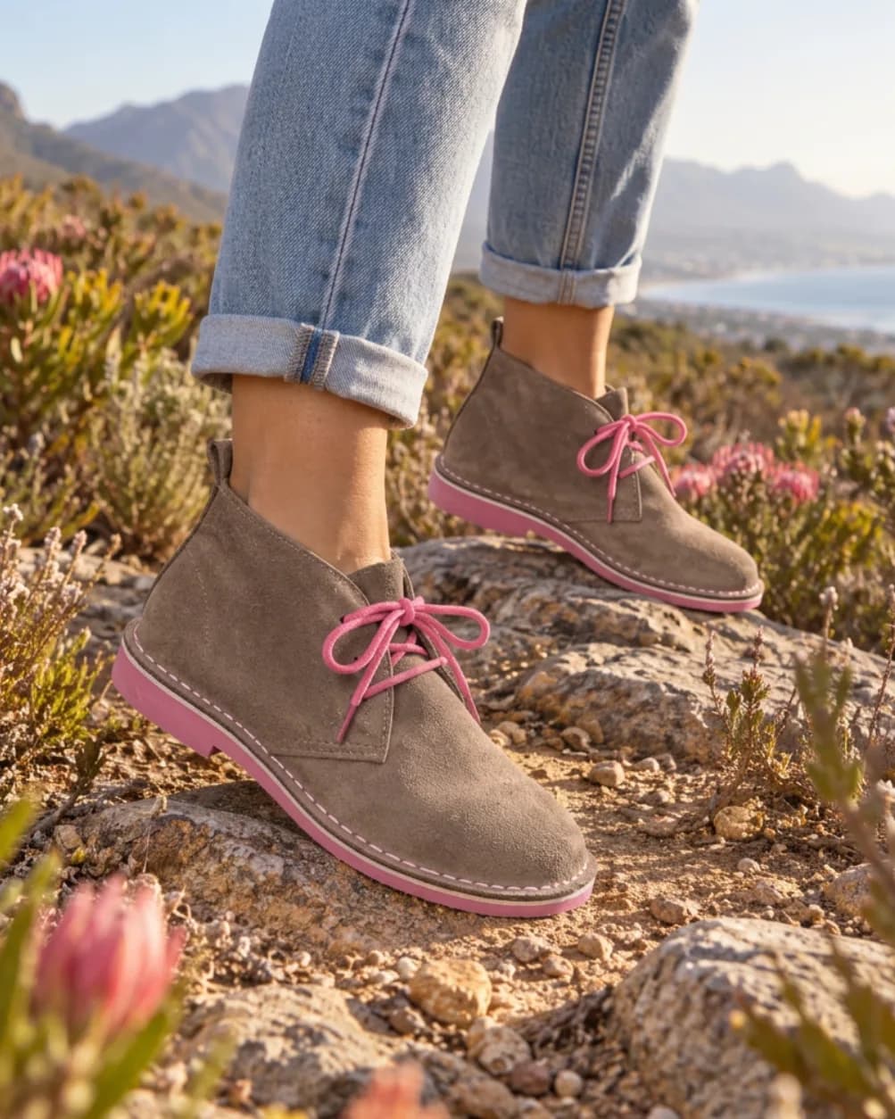 The Protea, handmade leather women's vellies